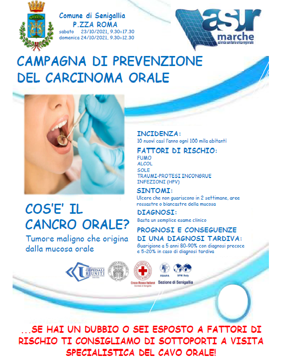 locandina giornata di prevenzione carcinoma orale